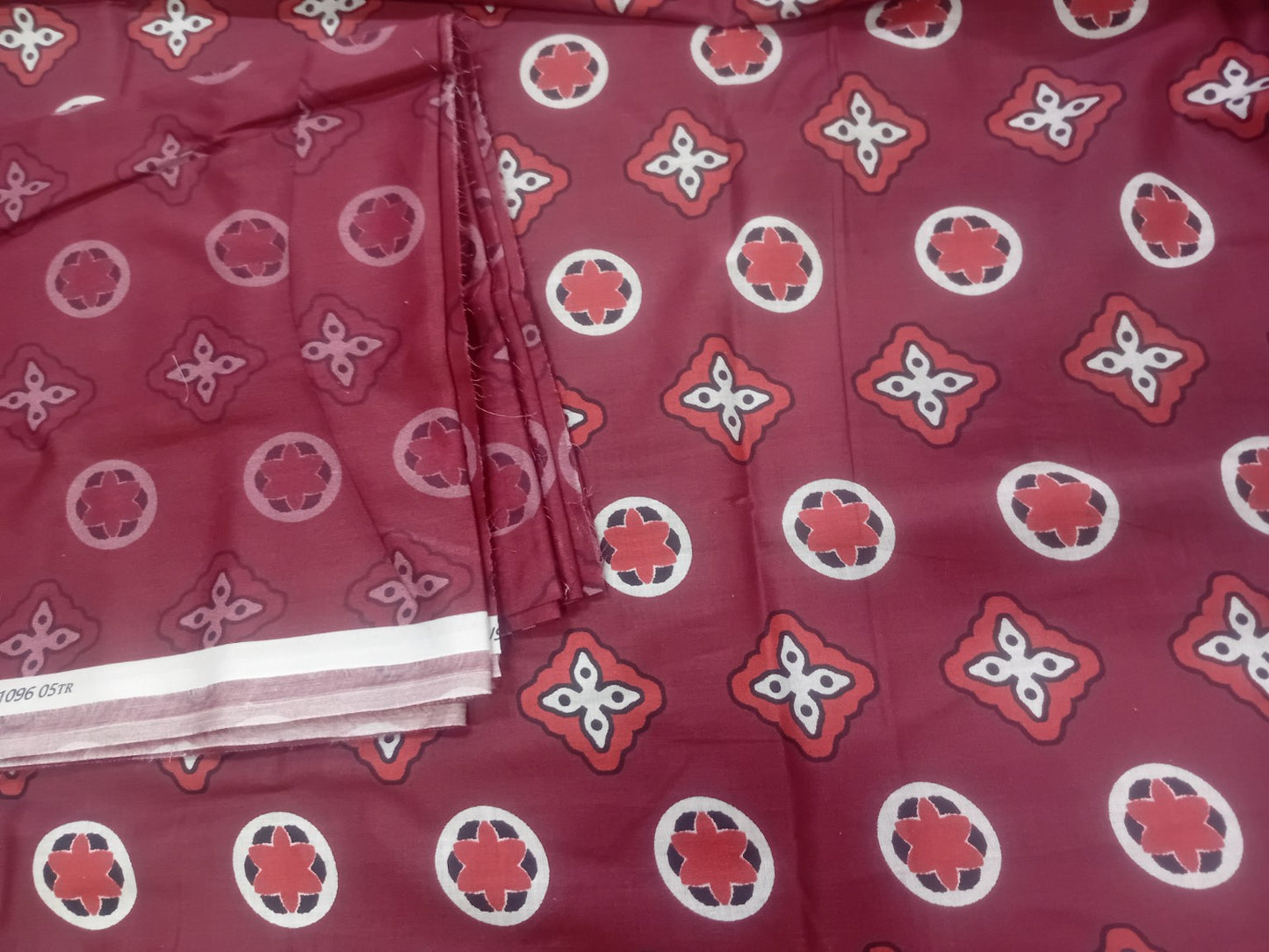 Digital printed unstitched 2-piece collection mahroon