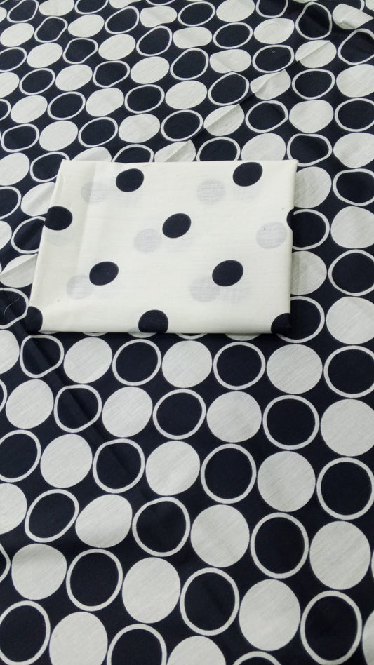 Digital printed unstitched 2-piece collection black