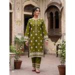 2 Piece Embroiderd Stitched Suit - DW11
