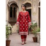 2 Piece Embroiderd Stitched Suit - DW12
